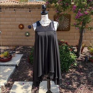 Marcino | Black High Low Layered Sexy Black Sequin Top  Dress